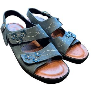 Flexus by Spring Step Ceri Flat Sandal Adjustable Strap Leather Size 41 Italy